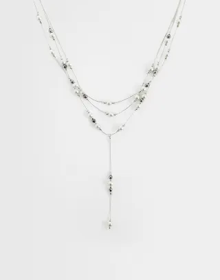 Reclaimed Vintage multi row pearl lariat necklace