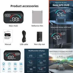 GPS Speedometer Head Up Display: Car Speed Projector with Overspeed Alarm, Windscreen Speed Display, Odometer, RPM & MPH