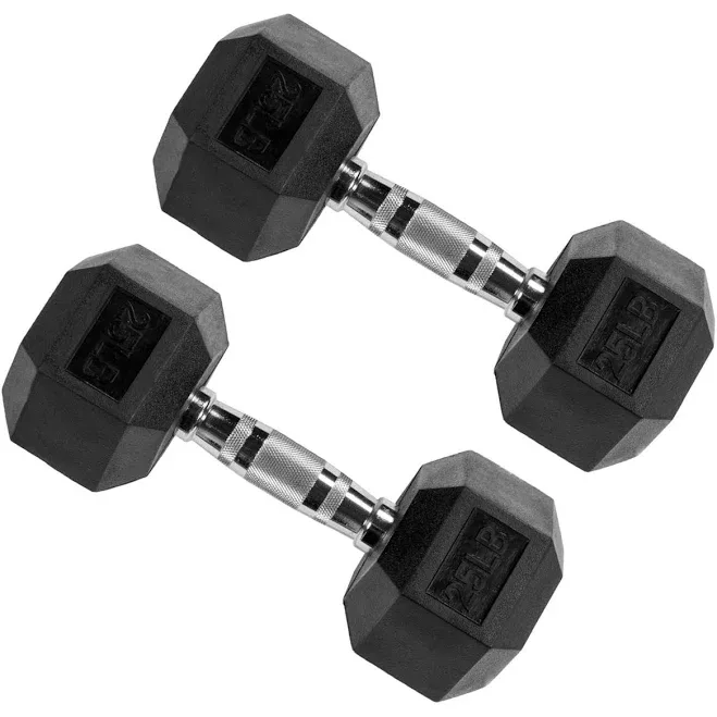 Signature Fitness Hex Dumbbells Strength Training Workout Equipment Set