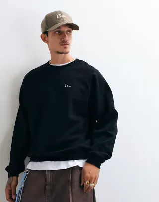 Dime heavyweight classic small logo crewneck sweatshirt in black