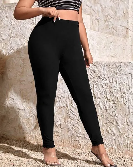 SHEIN Plus Solid High Waist Leggings,2XL