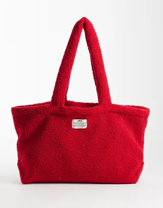 JJXX teddy tote in scarlet red