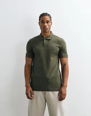 BOSS Orange passenger slim fit pique polo shirt in green