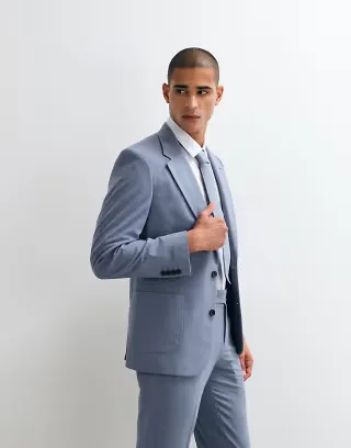 ASOS DEISGN FlexMax™ slim suit jacket in blue