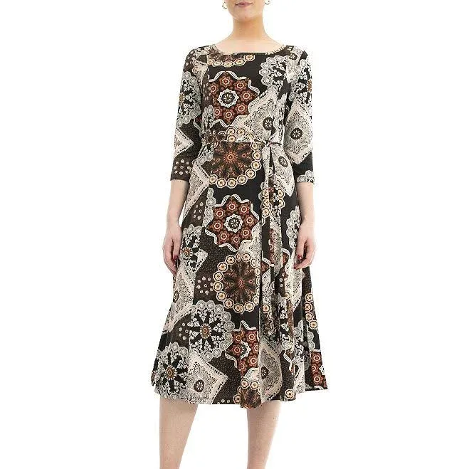 Women's Nina Leonard Neck Midi Dress