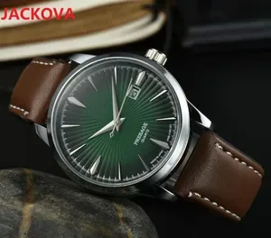 Business trend highend cow leather watches Men Chronograph cocktail color series full stainless steel E