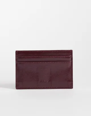 PASQ cardholder in burgundy eel effect