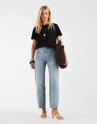 & Other Stories barrel fit jeans in light blue wash