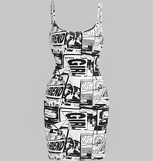 Pop Art Print Bodycon Dress