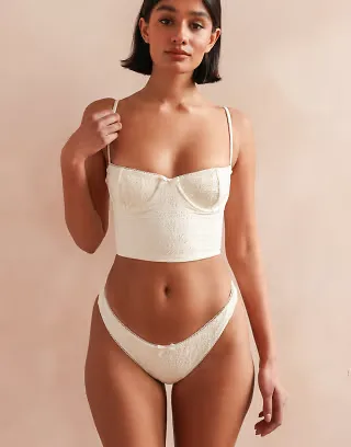 Dippin' Daisy's Monet super cheeky bikini bottoms in crème