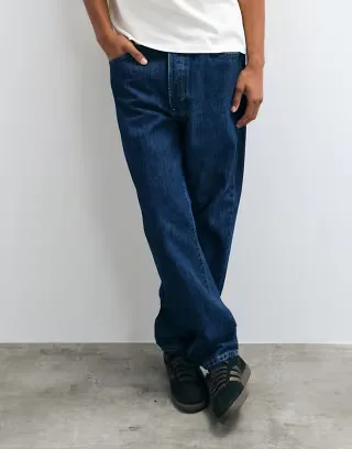 ONLY & SONS Tye loose tapered fit jeans in indigo denim