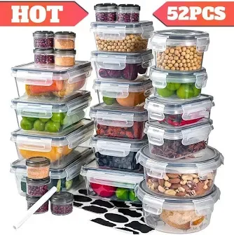 52-Pc Stackable Food Storage Containers with Lids