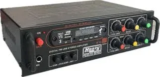 Tech-lobby Stereo Amplifier with Big LED Display/Bluetooth/MIC Input/USB/SD Card Slot/FM Radio/AUX Input/Remote Control