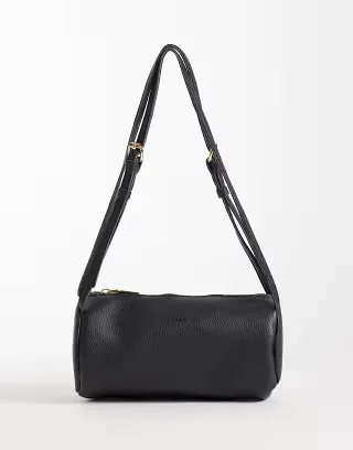 PASQ twin strap barrel bag in black