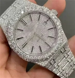 Full Diamond Quartz Watches - Multifunctional Luxury Alloy Titanium Moissanite Wristwatches for Men and
