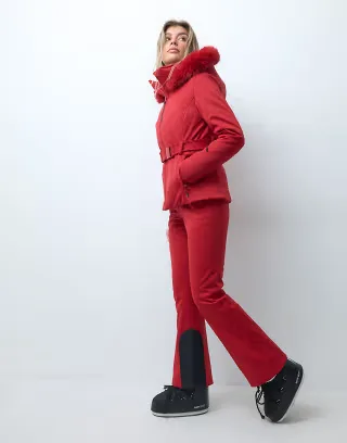 4505 Ski Icon soft shell water repellent kick flare ski pants in ruby
