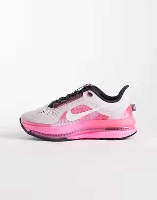 Nike Running Pegasus Premium sneakers in white and pink