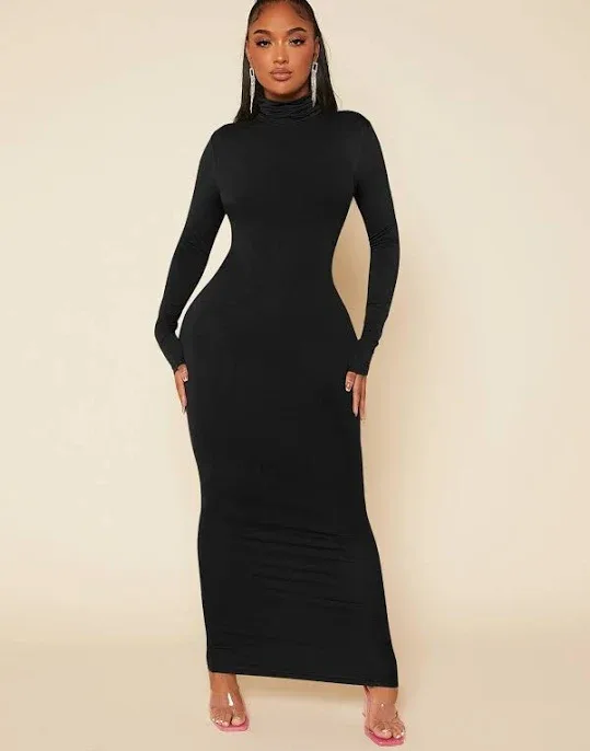 Women's Shein |High Neck Solid Bodycon Out Going With Sleeves