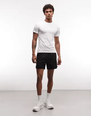 4505 quick dry seersucker 5-inch tennis shorts with zip pockets in black