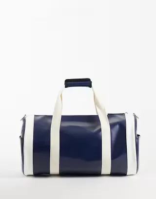 ASOS DESIGN barrel duffle bag in navy