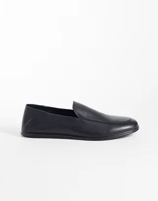 Mango soft 100% leather loafers in black