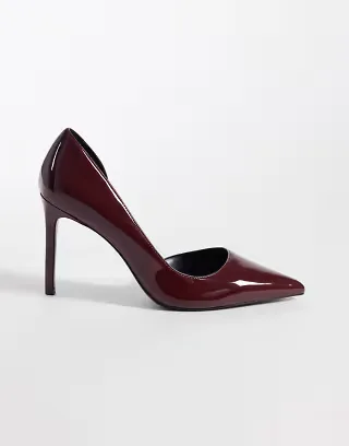 Mango classic heeled pumps in burgundy
