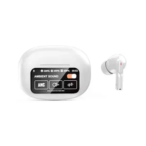 Brand ANC ENC Noise-Cancelling True Wireless In-Ear Headphones - AI Translation, Touch Screen Controls, Clear Sound, Blu