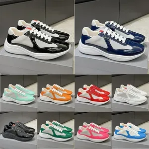 American Cup Sneakers - Patent Leather Casual Shoes for Men & Women - Outdoor Sports Trainers in Black, White, Navy Blue