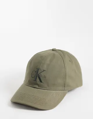 Calvin Klein Jeans embroidery baseball cap in olive