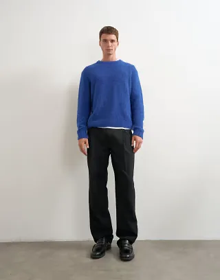 Topman relaxed fit tuxedo trouser in black