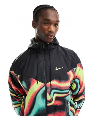 Nike Air Max Windrunner woven jacket in black and multi