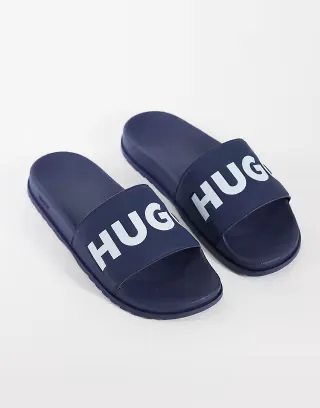 HUGO RED slides in dark blue