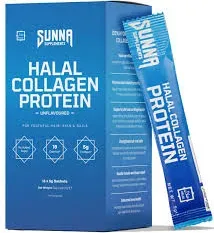 SUNNA SUPPLEMENTS Halal Bovine Collagen Protein Powder for Hair Skin Nails and Joints