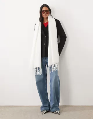 ASOS DESIGN super soft scarf in winter white