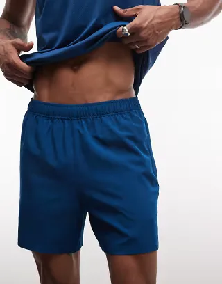 4505 Icon 5 inch quick dry training shorts with zip pockets in deep blue