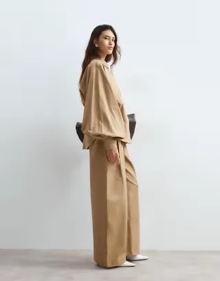 ARRANGE Spence tailored wool look pants in camel - part of a set