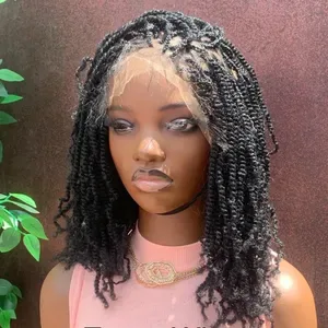Soft Locs Wig Braided Lace Front 13x6 HD Lace Frontal Marley Twists Wig Brazilian Hair Natural Hairline Free Part for Bl