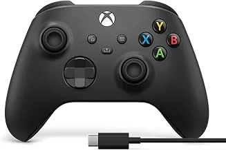 Xbox Wireless Controller – Carbon Black Series X|S, One, and Windows Devices (Black)+ USB-C Cable