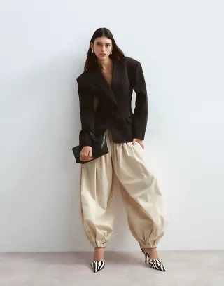 ARRANGE waist seam balloon leg pants in stone