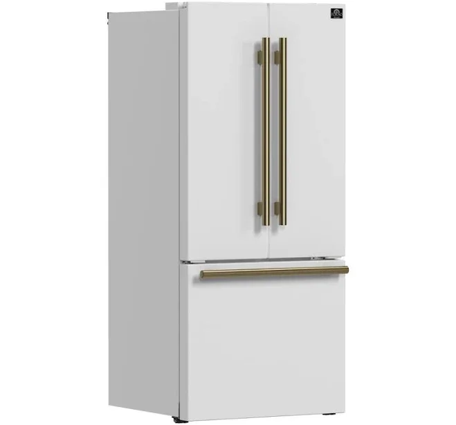 FORNO Gallipoli 30"-Wide White French Door Refrigerator