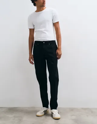 ASOS DESIGN essential stretch tapered jeans in black