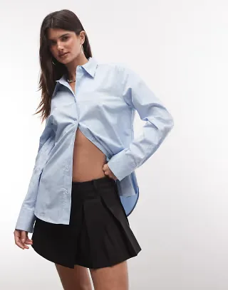 Monki pleated mini wrap skort in black