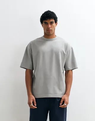 ASOS DESIGN breatheMAX™ heavyweight oversized T-shirt in gray cotton blend