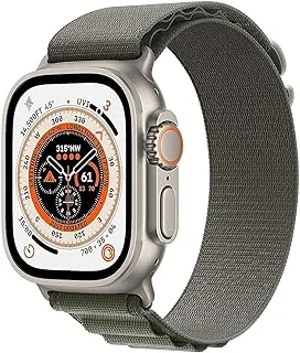 Apple (Refurbished) Watch Ultra (GPS + Cellular, 49mm) - Titanium Case with Green Alpine Loop - Medium