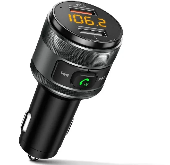 Bluetooth FM Transmitter for Car, QC3.0 Wireless Bluetooth FM Radio Adapter Music Player Car Kit with Hands Free Calling
