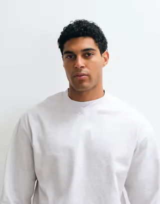 ARKET pure cotton v-neck sweatshirt in light gray