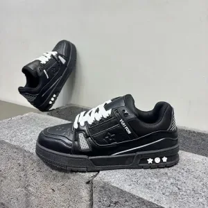 Designer Men Casual Shoes Fashion Denim Spliced Women Skate Shoes Embossed Floral Pattern Lace up Leather Casual Street