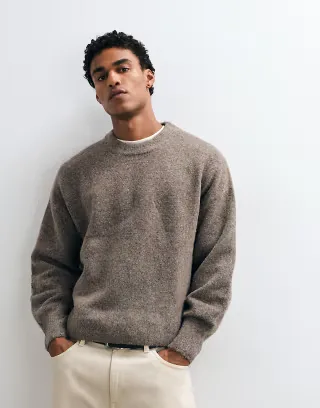 Weekday wool blend sweater in dark mole melange