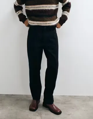 ASOS DESIGN straight trouser in black moleskin