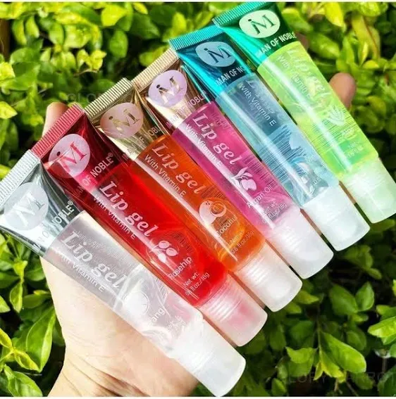 Multicolor 6-Piece Hydrating Clear Lip Gloss Set Lip Balm Moisturizing Vegan Lip Care Treatment Vitamin E Rosehip Argan